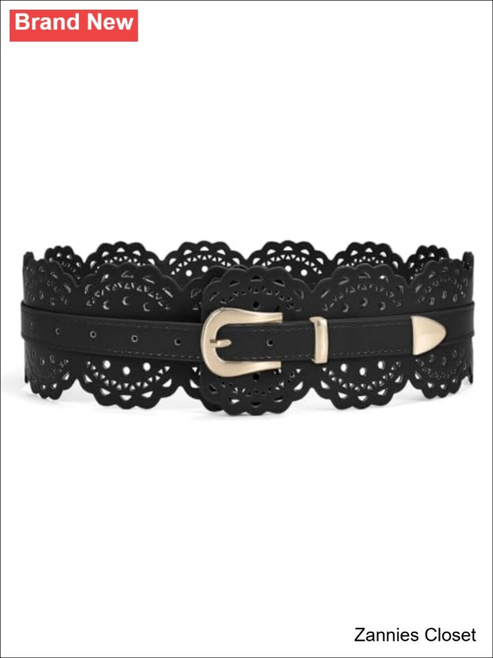 ✨ Women's Wide Chunky Faux Leather Waist Belt with Prong Buckle